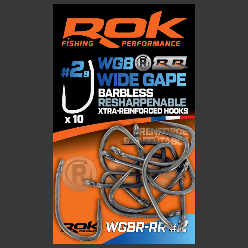 BARBLESS WIDE GAPE RESHARPENABLE REINFORCED HOOKS
